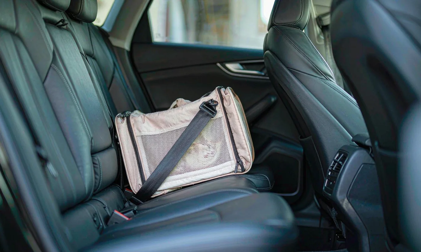 Front Handle: Easy Access - Custom Pet Carrier Front - detail view supplied by QUANZHOU JUNYUAN BAGS