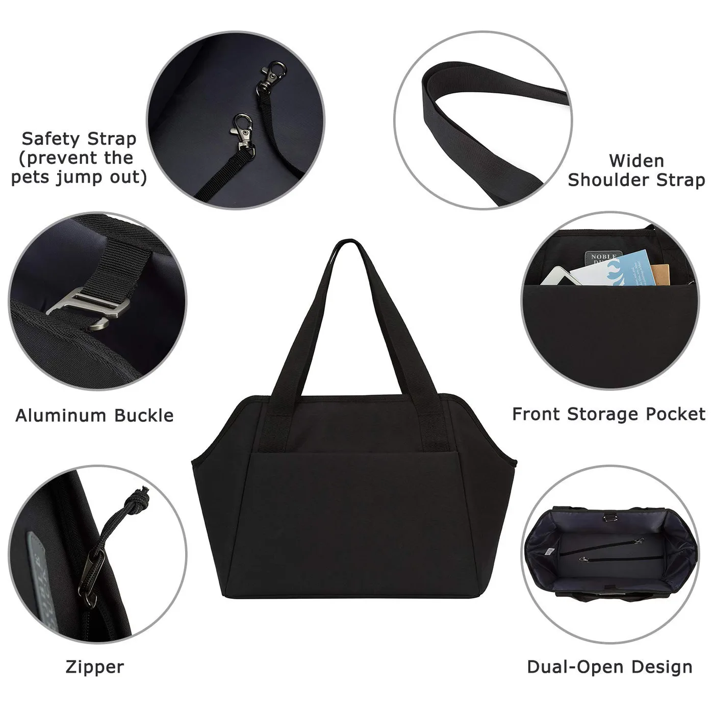 Flap Closure Custom Pet Carriers: Over Flap Design - detail view supplied by QUANZHOU JUNYUAN BAGS