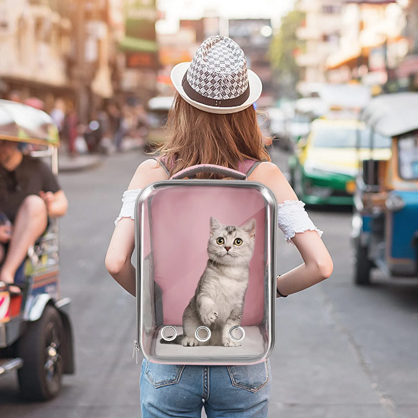 Backpack Shape Pet Carrier: Backpack Style Design - detail view supplied by QUANZHOU JUNYUAN BAGS